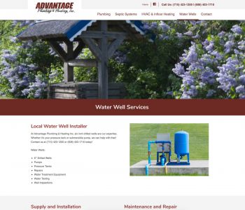 Responsive Web Design: Advantage Plumbing & Heating Screenshot