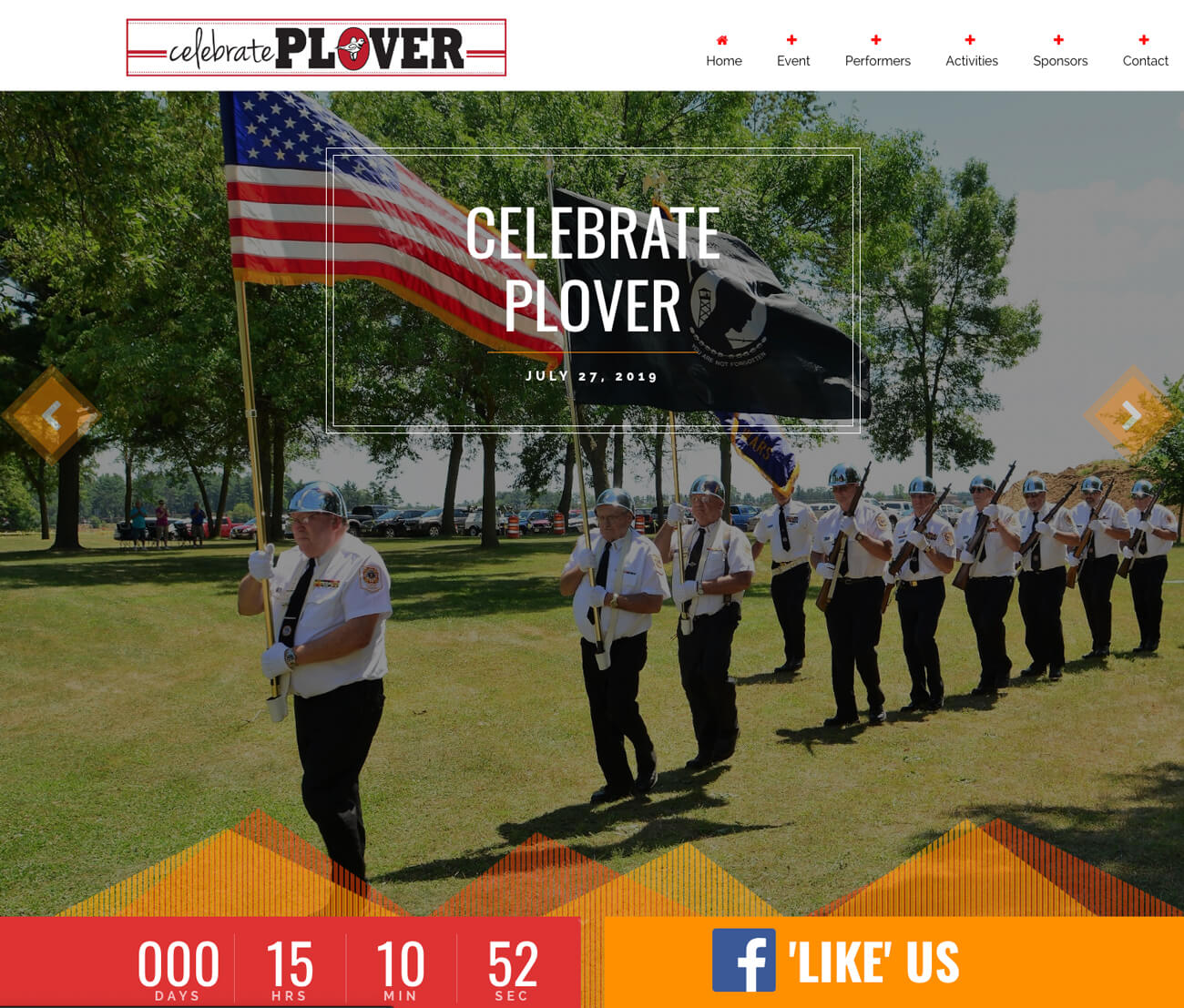Celebrate Plover Homepage Website Design