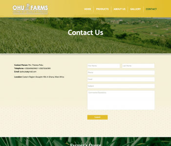 Responsive Web Design: Ohu Farms